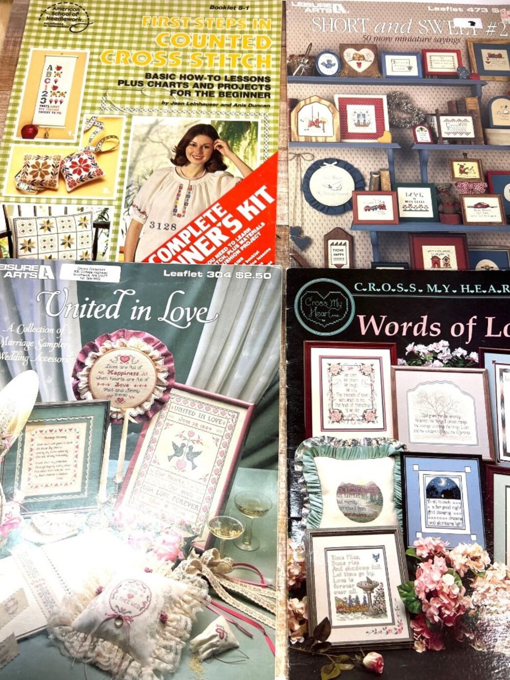Counted Cross-Stitch Patterns Lot Of 4 Booklets - Beginner To Advanced